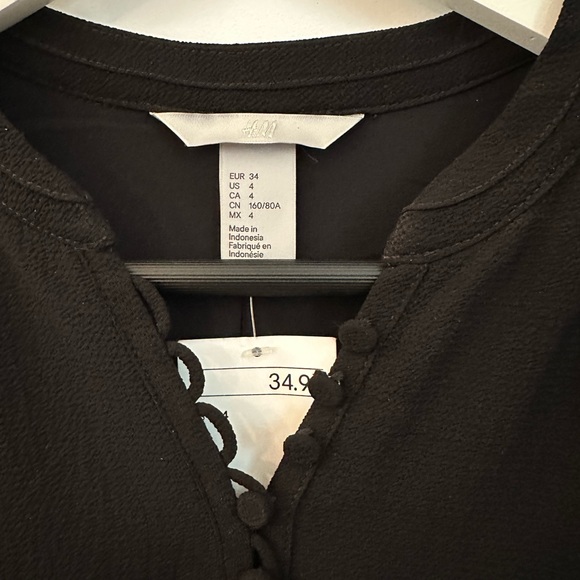 NWT H&M Black Dress Size 4 - Picture 2 of 7